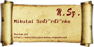 Mikulai Szörénke névjegykártya
